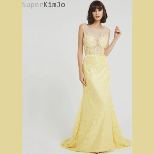 SuperKimJo Formal Dress Women Elegant 2019 Lace Mermaid Evening Dresses Long Vestido De Festa Beaded Elegant Evening Gown