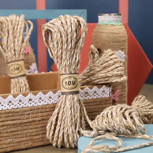 10m/lot Braided Jute Rope Cord White Natural Color Braided Hemp Rope DIY Handmade Crafts Wall Hanging Rope Twine Cords Burlap