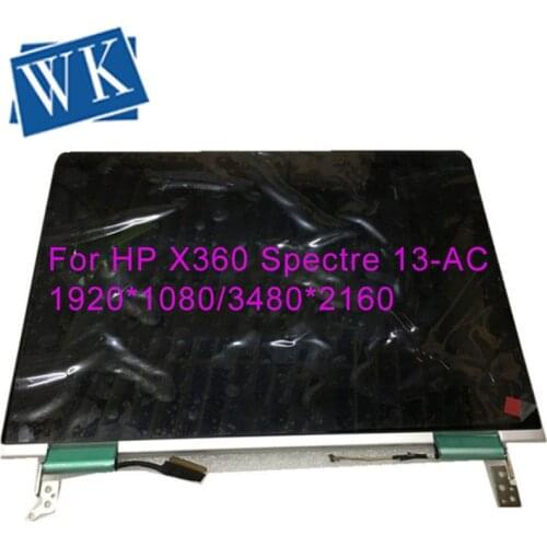 For HP X360 Spectre 13-AC LCD Screen Assembly FHD Webcam Silver Gray Tested IPS matrix Complete Display