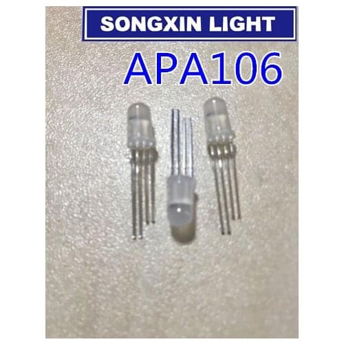 10pcs APA106 F5 5mm RGB LED Chips Integrated RGB LEDs (like WS2812B) APA106 round hat Full color LEDs