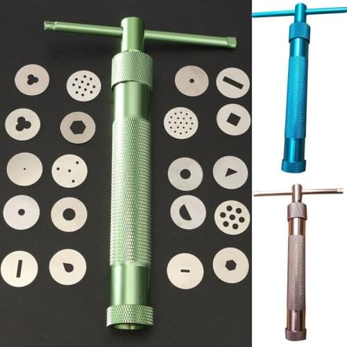 100set 3 color Kitchen Dessert Tools Accessories Green Clay Extruders Sculpture Gun Clay Sugar Paste Extruder Fondant Cake