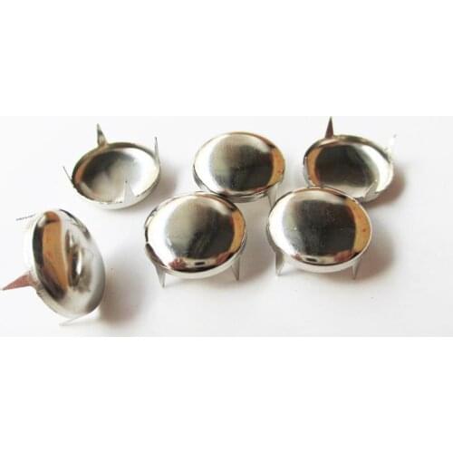 100Pcs/Batch Diy Rivet Mushroom Head Round Fork Four Foot Nail Silver Leather Craft Shoe Bag Clothing Decoration Rivet