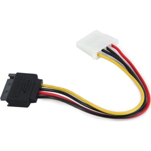 1x SATA 15pin Male to IDE Big 4pin Hard Disk Drive Power Cord Connector Cable