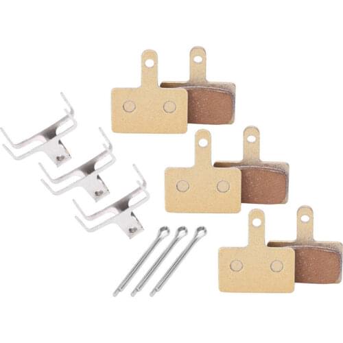 3 Pairs Bicycle Brake Pads Mountain Bike Electric Bicycle M446 Full Metal Disc Brake Pads for M315/M355/M395/M446/M575/M525/M485