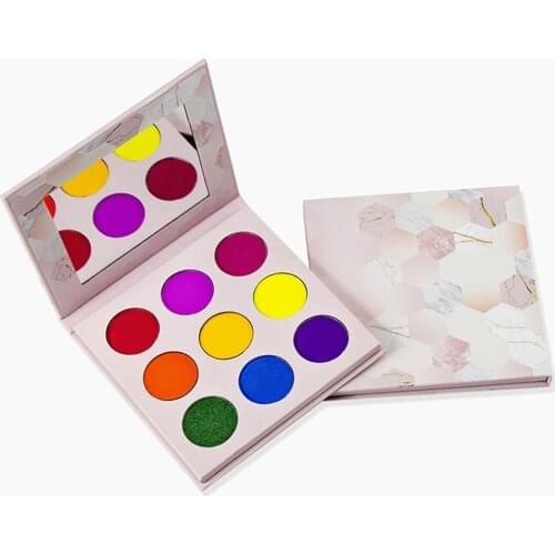 5 Piece 9 Colors Bright Shimmer Eyeshadow Pallete Private Label Matte Eye Shadow Palette Waterproof Makeup No Logo