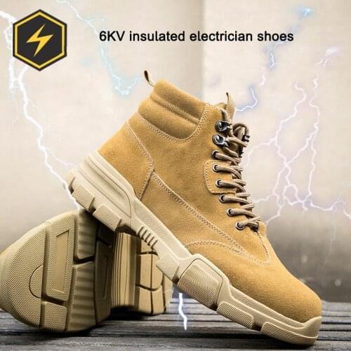 6KV Electrician Insulating Shoes Men Safety Shoes MA Certification Cowhide Welding Work Boots Rubber Sole Labor Protective Shoes