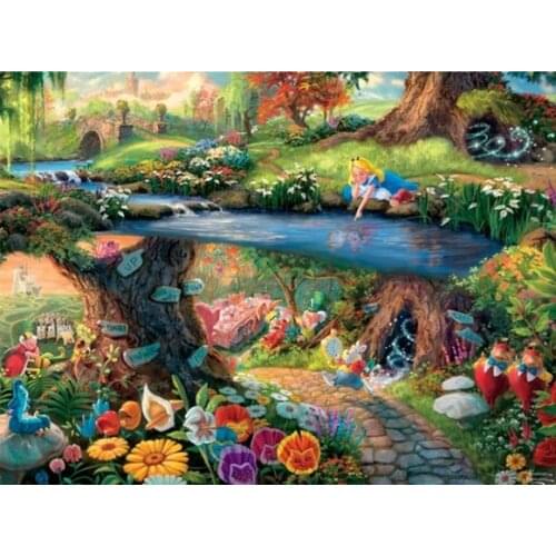 Alice in Wonderland Counted Cross Stitch Kits Needlework Embroidery Crafts 14ct Unprinted Aida DIY Arts Handmade Home Decor