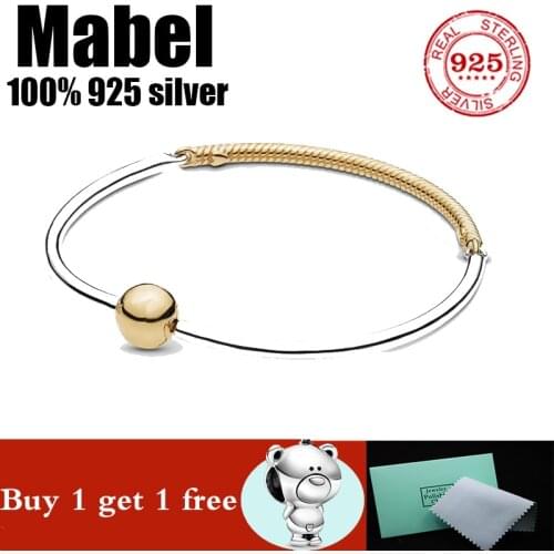 Authentic 100% 925 sterling silver pan bracelet fit original bangle charm snake bracelet for woman high quality classic jewelry
