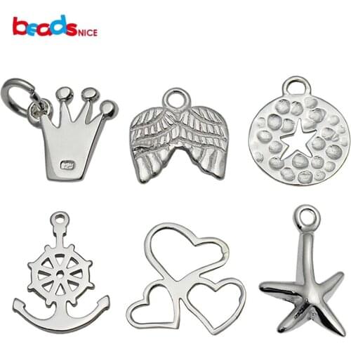 Beadsnice Bracelet Charms Necklace Charms Sterling silver Tiny Pendant Charms for Your Jewelry Making ID 34858