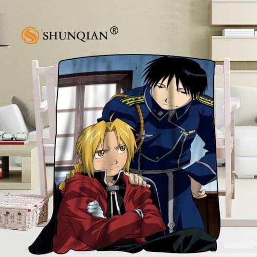 Custom Fullmetal Alchemist Blanket Blending Fabric 56x80inch50X60inch40X50inch Sofa Bed Throw Blanket Kid Adult Warm Blanket