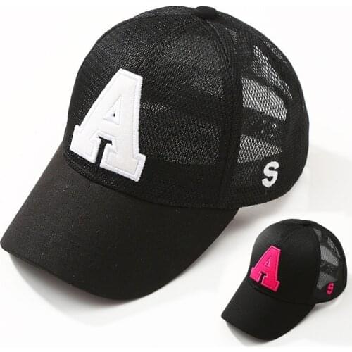 Children Baseball Cap With Letter Summer Mesh Breathable Baby Boy Girl Visor Sun Hat Outdoor Kids Adjustable Hip Hop Caps