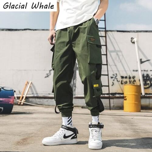 GlacialWhale Cargo Pants Men Fashion ArmyGreen Joggers Male Hip Hop Harajuku Japanese Streetwear Trousers Jogging Pants For Mens