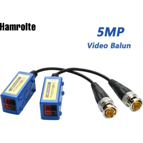 Hamrolte HD Video Balun 5MP/4MP/1080P CVI/TVI/AHD Passive Video Balun To UTP Cat5/5e/6 Video Balun Passive Transceivers