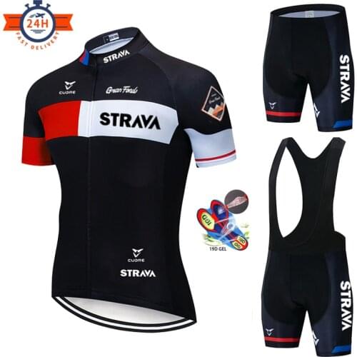 Summer Cycling Set 2020 STRAVA Men Bicycle Jerseys Breathable Mountain Bike Clothing Maillot Ropa Ciclismo Cycling Jersey Set