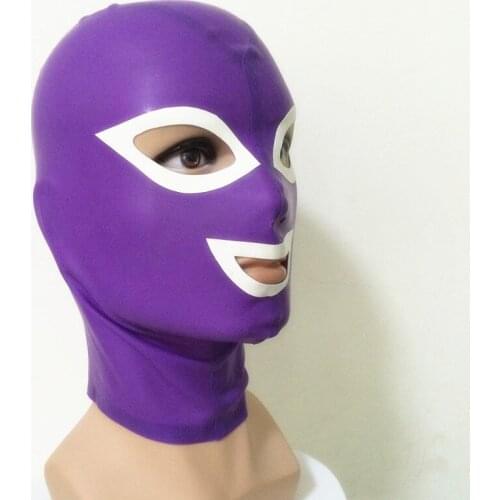 Latex Rubber Mask Hood Gummi 0.4mm with Tails for Catsuit Unisex Party Wear bdsm mask bdsm sex fetish men bdsm hood fetish