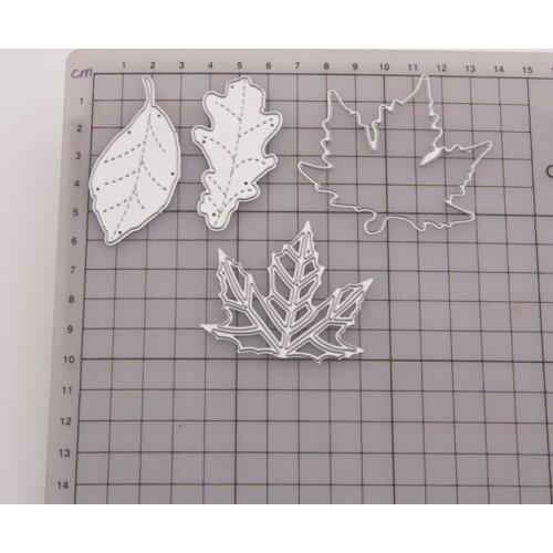 Metal Cutting Dies 4pcs Tree Leaf Leaves Diy Scrapbooking Photo Album Decorative Embossing Paper Card Crafts Die 2020