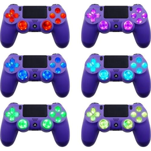 Multi-Colors Modification LED Modes Light Panel with ABXY Cross Key Toggle Plug for PS4 Wireless Controller Repair Parts