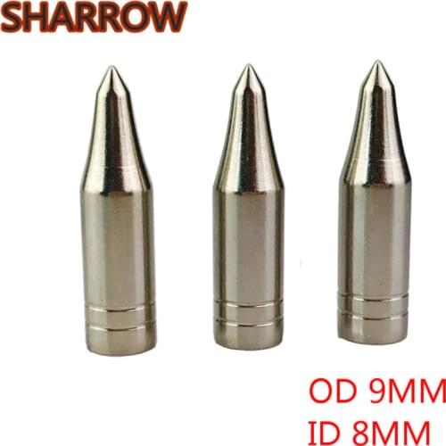 12/24pcs Arrowhead Steel Field Tips Point for Outer Diameter 9mm Inter Diameter 8mm Broadhead Bow Outdoor Shooting Accessories