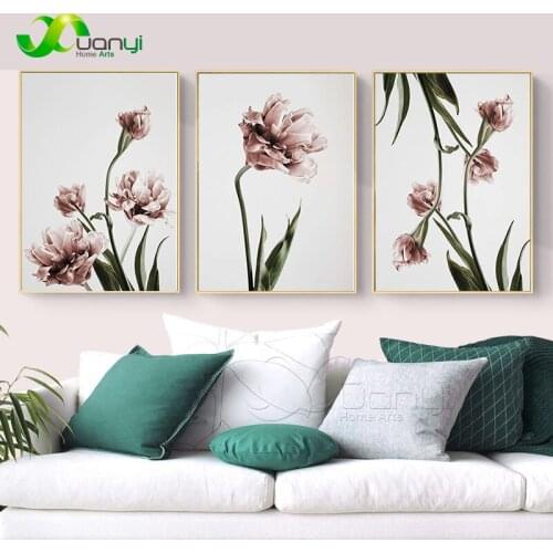 Nordic Posters Pink Carnations Flower Wall Art Canvas Paintings Modern Prints Pictures For Living Room Bedroom Home Decorative