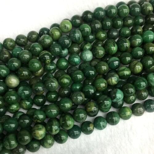 Natural Genuine Africa Green Jade Round Jewellery Loose Ball Beads 4-12mm 15" 05440