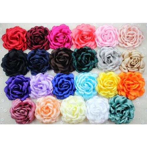 2017 latest high quality sublight satin chiffon roasted peony flowers diy brooch and garment accessories 20ps/lot