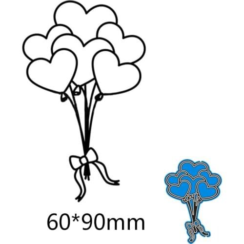 6*9cm heart balloon new Metal Cutting Dies for card DIY Scrapbooking stencil Paper Craft Album template Dies