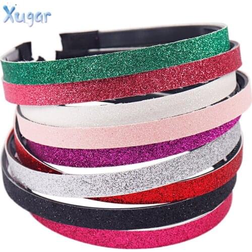 Xugar 1CM Width Various Color Headband Glitter Headband For Women And Girls Head Decoration Kids Hair Band Hair Accessories