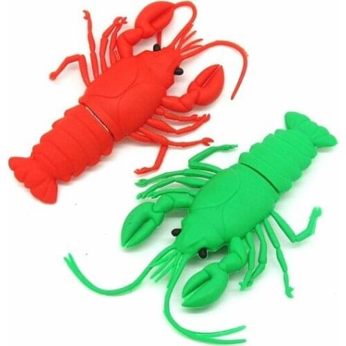 Funny red green shrimp usb flash drive disk lobster memory stick Pen drive personalized mini PC gift pendrive 4gb 8gb 16gb 32gb