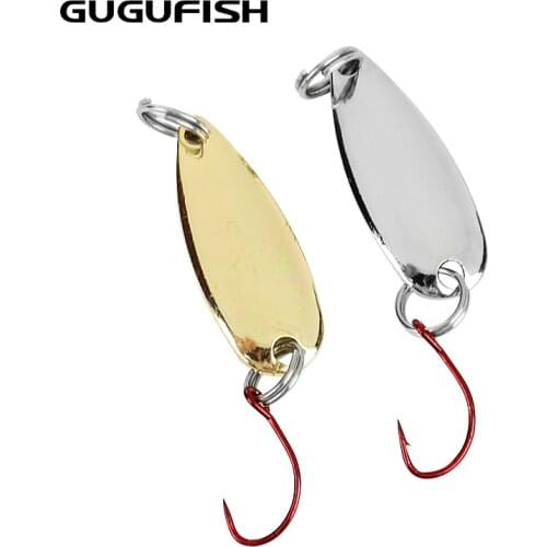 GUGUFISH 10PCS 1.3g/2g Fishing Lures Fishhooks Wobbler Spinner Baits Spoons Artificial Bass Hard Sequin Paillette Metal Tackle