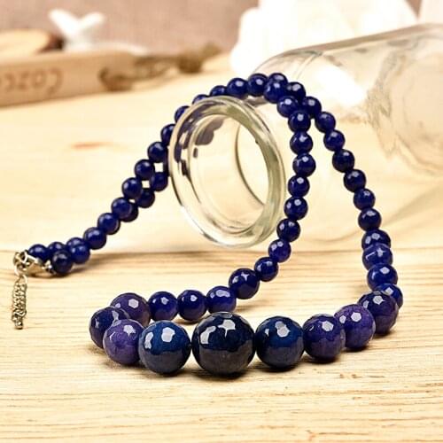 Blue Beads and Dark Colored Beadsmaking for natural blue Jasper Necklace Suitable for Dance party