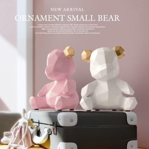 Bear Origami Statue Geometry Animal Art Sculpture Resin Craftwork Living Room Decor Home Decoration Accessories Modern