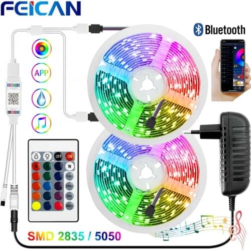 LED Strip Light 5M 10M 15M 20M Bluetooth 12V Waterproof Diode RGB Tape Lamp Flexible Neon Ribbon APP Control Music Sync