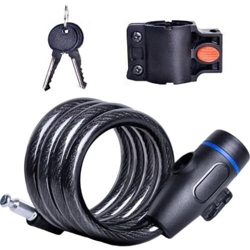 Universal Anti-Theft Bicycle Bike Lock Stainless Steel Cable Coil For Castle Motorcycle Cycle MTB Bike Security Lock with 2 Key
