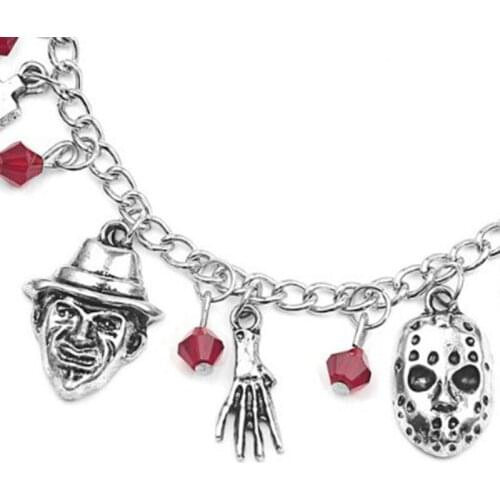 Horror Movie Charm Bracelet Ghost Chain Men Women Halloween Costume Jewelry Gift R7RF
