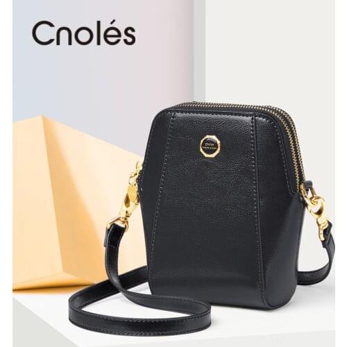 Cnoles High Quality Womens Soft Leather Shoulder Bags Multi-Layer Classic Crossbody Bag Luxury Designer Handbag and Purse