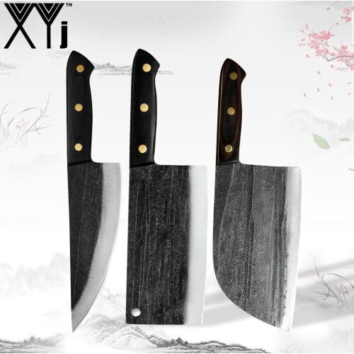 XYj Forged Knife Stainless Steel 7''chopper 8''chef Butchef Knife Stone Wash Blade Use For Home Outdoor Survive Hunting Camping
