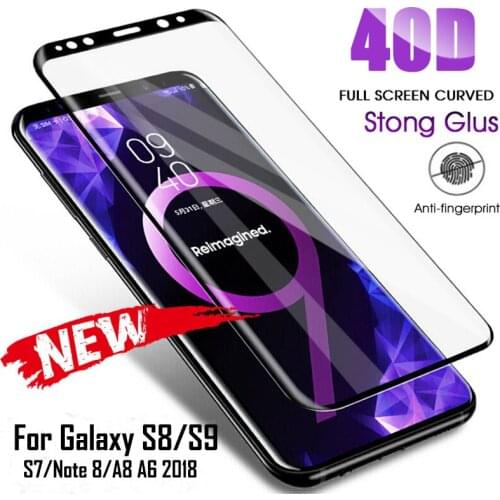 40D Full Curved Tempered Glass For Samsung Galaxy S8 S9 Plus Note 9 8 Screen Protector For Samsung A8 A6 S7 Edge Protective Film