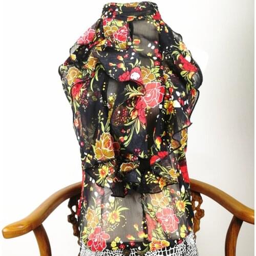 TC Fashion Women Lotus leaf edge Little sexy Chiffon Blouses Summer Top Sleeveless Shirt Casual Tops blusas mujer de moda 20