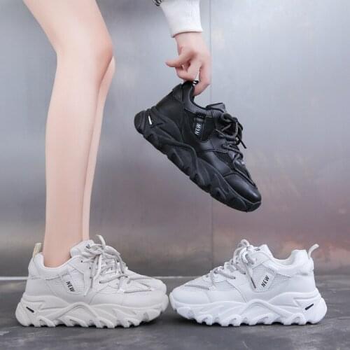 Trend Chunky Shoes Women Mesh Sneakers Platform Shoes Luxurious Heighten Shoes Autumn Outdoor Breathable Female Tennis Shoes New