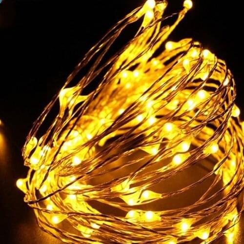 2M 5M 10 100LEDS Starry String battery lights garland fairy micro LED Copper Wire for Party Wedding Christmas Decoration Homes