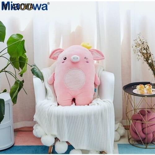 1pc 45cm Kawaii Pig Plush Toy Fabric Soft And Comfortable Head Top Has A Crown As A Pillow Toy For Children