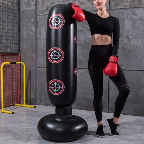 160CM Inflatable Boxing Bag Punching Bag Muay Thai Inflatable Tumbler Decompression Punching Sandbag for Kid Adult Training