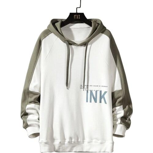 2020 Autumn Plus Size 4XL Men Word Printed 2 color Loose Pullover Hoodies