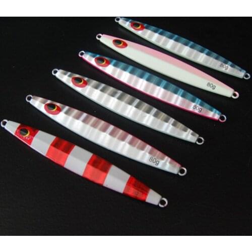 4PCS Deep sea Jigging Glow zebra Fishing Slow Jig Jigbait Spoon Lure baits 40/60/80/110g Ocean Boat Fishing