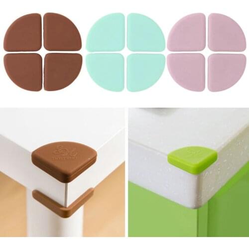 4 Pcs Table Corner Protector Anti-collision Angle Baby Safety Thickened Soft Silicone Bumper Mat Table Corner Guards Crashproof