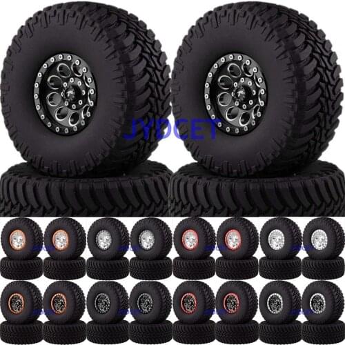 4P 2.2" Beadlock Wheel Rims Hub&130mm Tires Tyre For RC 1/10 Climbing Rock Crawler AXIAL TRX4 Tamiya HPI 90056 90053