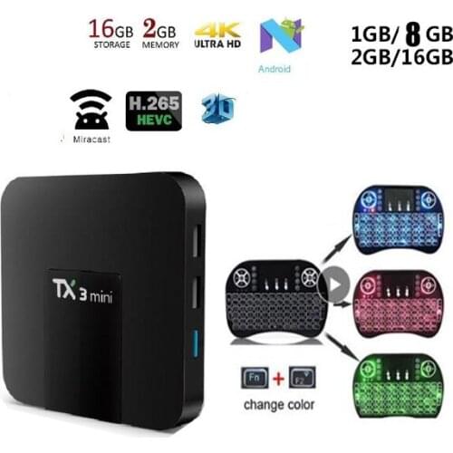 5pcs TX3 mini Android 8.1 Smart TV BOX 2GB 16GB Amlogic S905W Quad Core Set top box H.265 4K WiFi Media player TX3mini 1GB 8GB