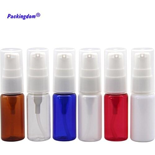 50pcs Small Lotion Bottle Sample Dispenser Travel Pump Bottles Empty Plastic Container Cosmetic Packing Black Nozzle White 15ml