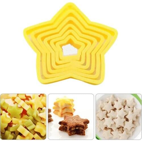 6pcs/set Pentagram Cookies Cutter Frame Fondant Biscuits Cake Mould DIY Star Moulds Christmas Cookie Maker Bakeware Kitchen Tool
