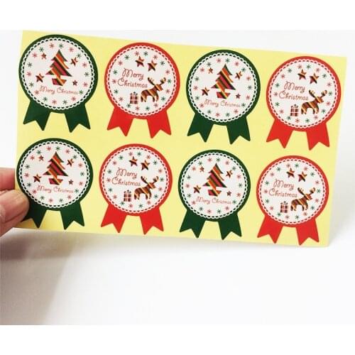 80 Pcs/lot Merry Christmas Sticker Decoration Label Stickers DIY For Gift Cake Baking Sealing Sticker